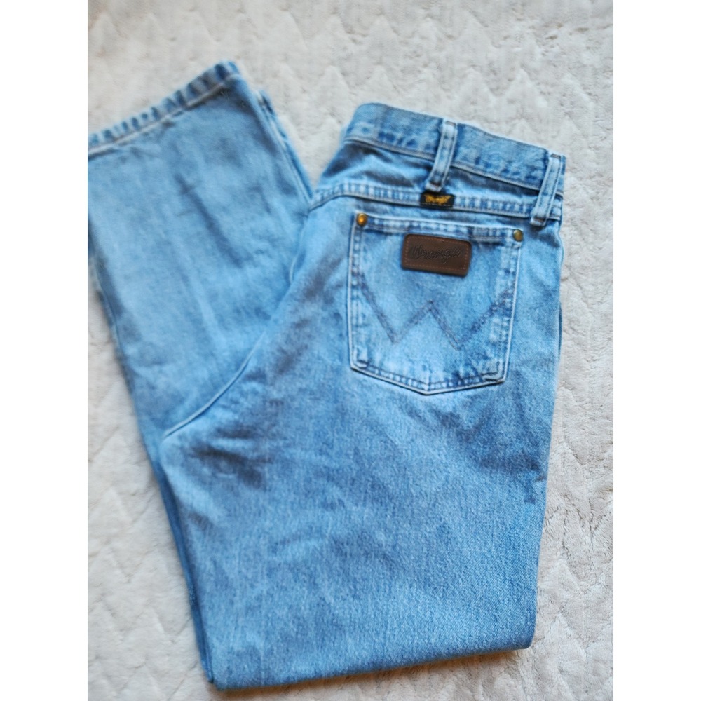 Wrangler 47MWZ Premium Performance Cowboy Cut Jeans Light Wash Mens 36x30 - Picture 6 of 6